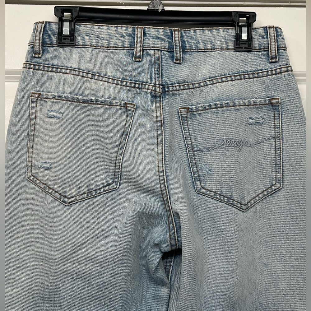 SER.O.YA Sunny Mid Rise Distressed Boyfriend Jeans Wide Leg Color Cove NWOT - Picture 15 of 16